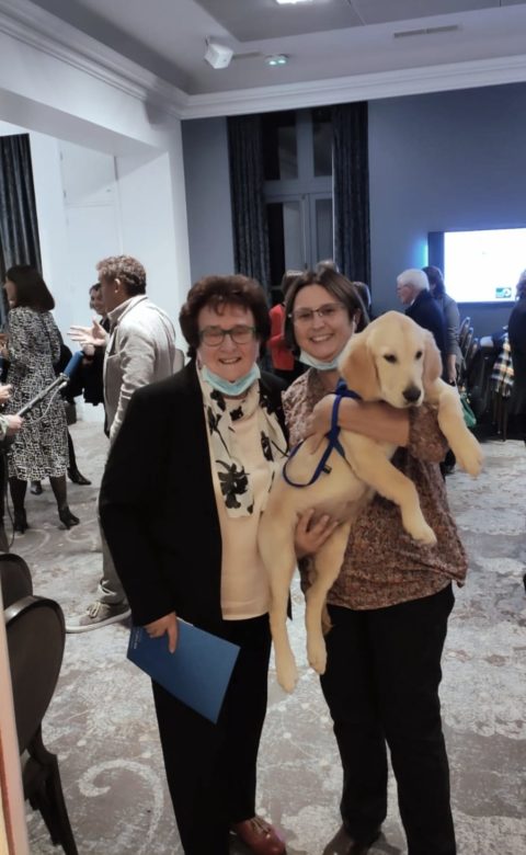 Marie-Claude Lebret, Chantal déléguée HANDI'CHIENS à Rennes et Sky